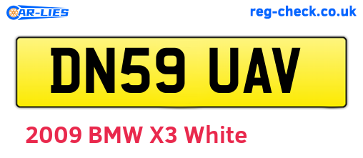 DN59UAV are the vehicle registration plates.