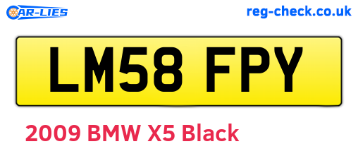 LM58FPY are the vehicle registration plates.