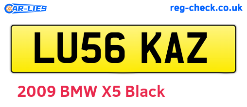 LU56KAZ are the vehicle registration plates.