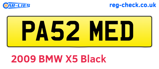 PA52MED are the vehicle registration plates.