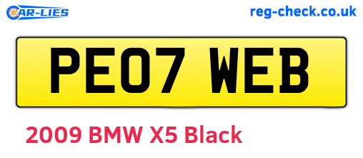 PE07WEB are the vehicle registration plates.