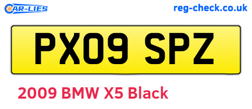 PX09SPZ are the vehicle registration plates.