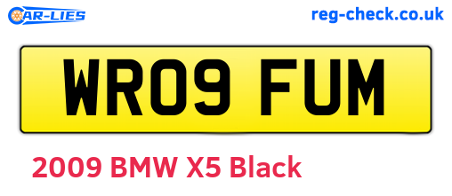 WR09FUM are the vehicle registration plates.