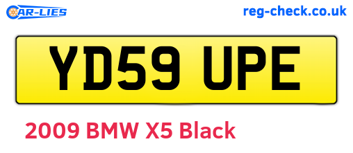 YD59UPE are the vehicle registration plates.
