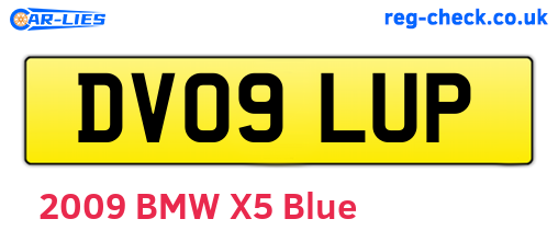 DV09LUP are the vehicle registration plates.