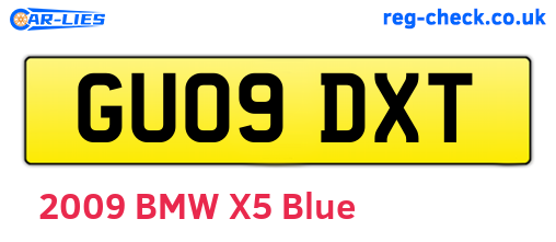 GU09DXT are the vehicle registration plates.