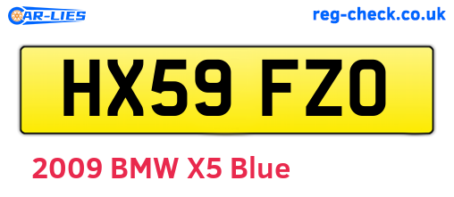 HX59FZO are the vehicle registration plates.