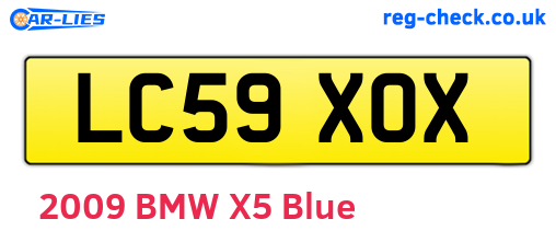 LC59XOX are the vehicle registration plates.