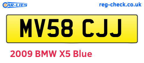 MV58CJJ are the vehicle registration plates.