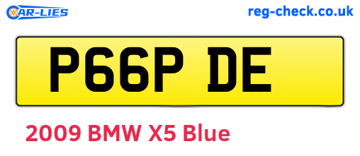 P66PDE are the vehicle registration plates.