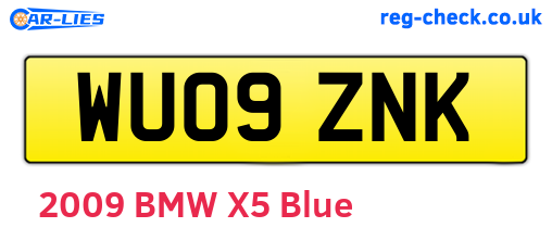 WU09ZNK are the vehicle registration plates.