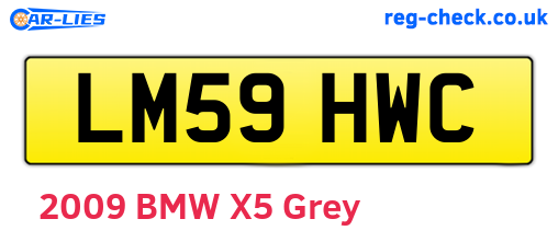 LM59HWC are the vehicle registration plates.