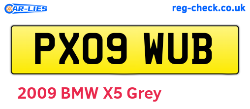 PX09WUB are the vehicle registration plates.
