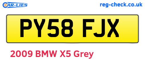 PY58FJX are the vehicle registration plates.