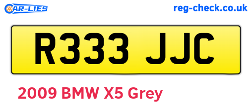R333JJC are the vehicle registration plates.