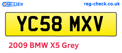 YC58MXV are the vehicle registration plates.