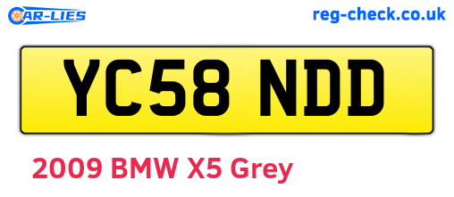YC58NDD are the vehicle registration plates.