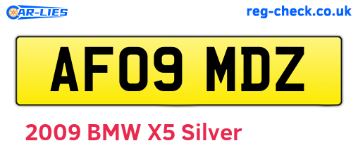 AF09MDZ are the vehicle registration plates.