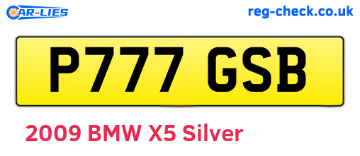P777GSB are the vehicle registration plates.