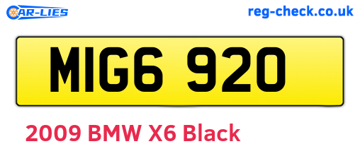 MIG6920 are the vehicle registration plates.