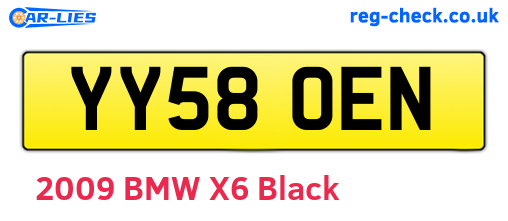 YY58OEN are the vehicle registration plates.