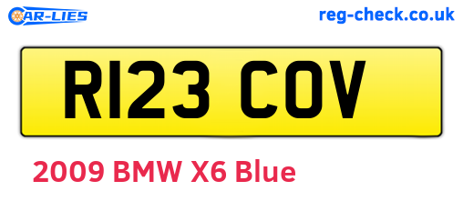 R123COV are the vehicle registration plates.