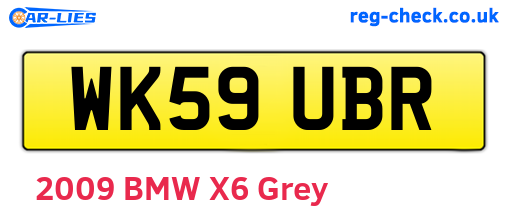WK59UBR are the vehicle registration plates.