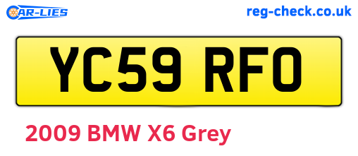 YC59RFO are the vehicle registration plates.