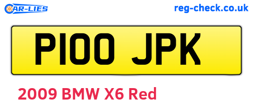 P100JPK are the vehicle registration plates.