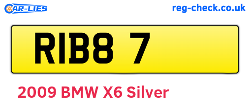 RIB87 are the vehicle registration plates.