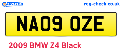 NA09OZE are the vehicle registration plates.