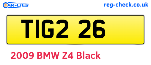 TIG226 are the vehicle registration plates.