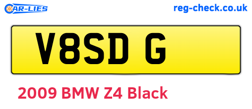 V8SDG are the vehicle registration plates.
