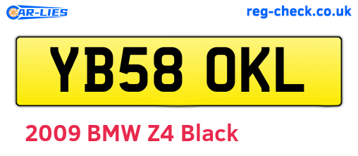 YB58OKL are the vehicle registration plates.