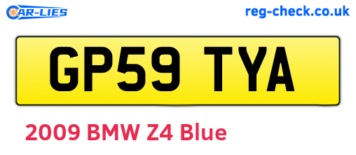 GP59TYA are the vehicle registration plates.