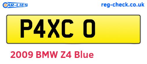 P4XCO are the vehicle registration plates.