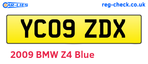 YC09ZDX are the vehicle registration plates.