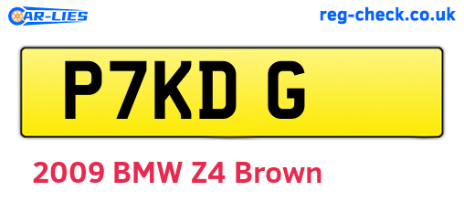P7KDG are the vehicle registration plates.
