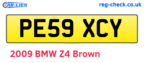 PE59XCY are the vehicle registration plates.