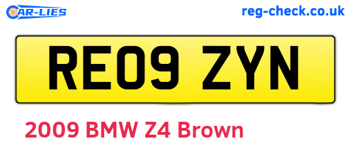RE09ZYN are the vehicle registration plates.