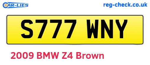 S777WNY are the vehicle registration plates.