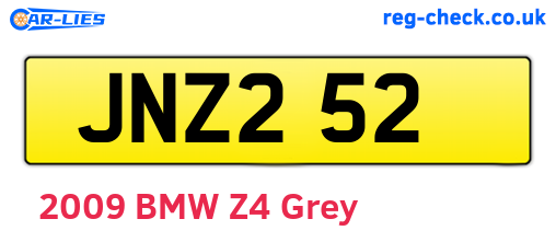 JNZ252 are the vehicle registration plates.