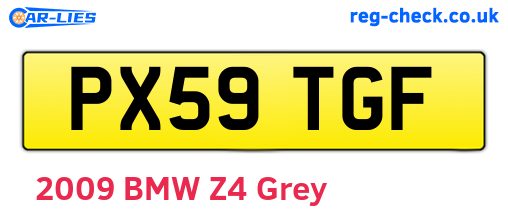 PX59TGF are the vehicle registration plates.