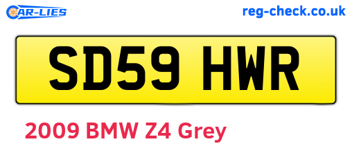 SD59HWR are the vehicle registration plates.