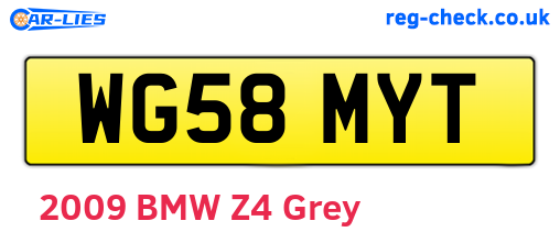 WG58MYT are the vehicle registration plates.