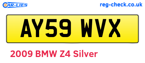 AY59WVX are the vehicle registration plates.