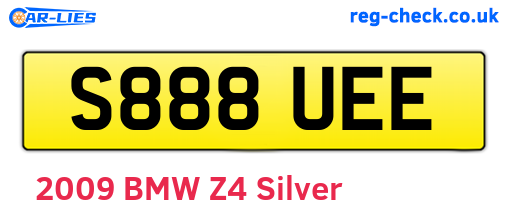 S888UEE are the vehicle registration plates.