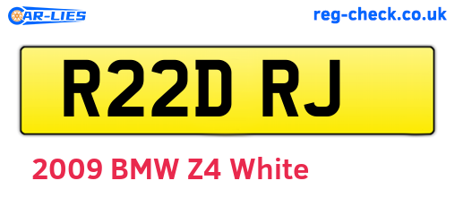 R22DRJ are the vehicle registration plates.