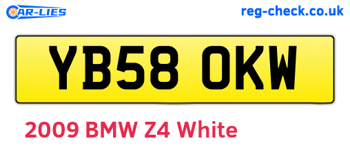 YB58OKW are the vehicle registration plates.