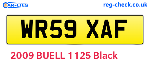 WR59XAF are the vehicle registration plates.